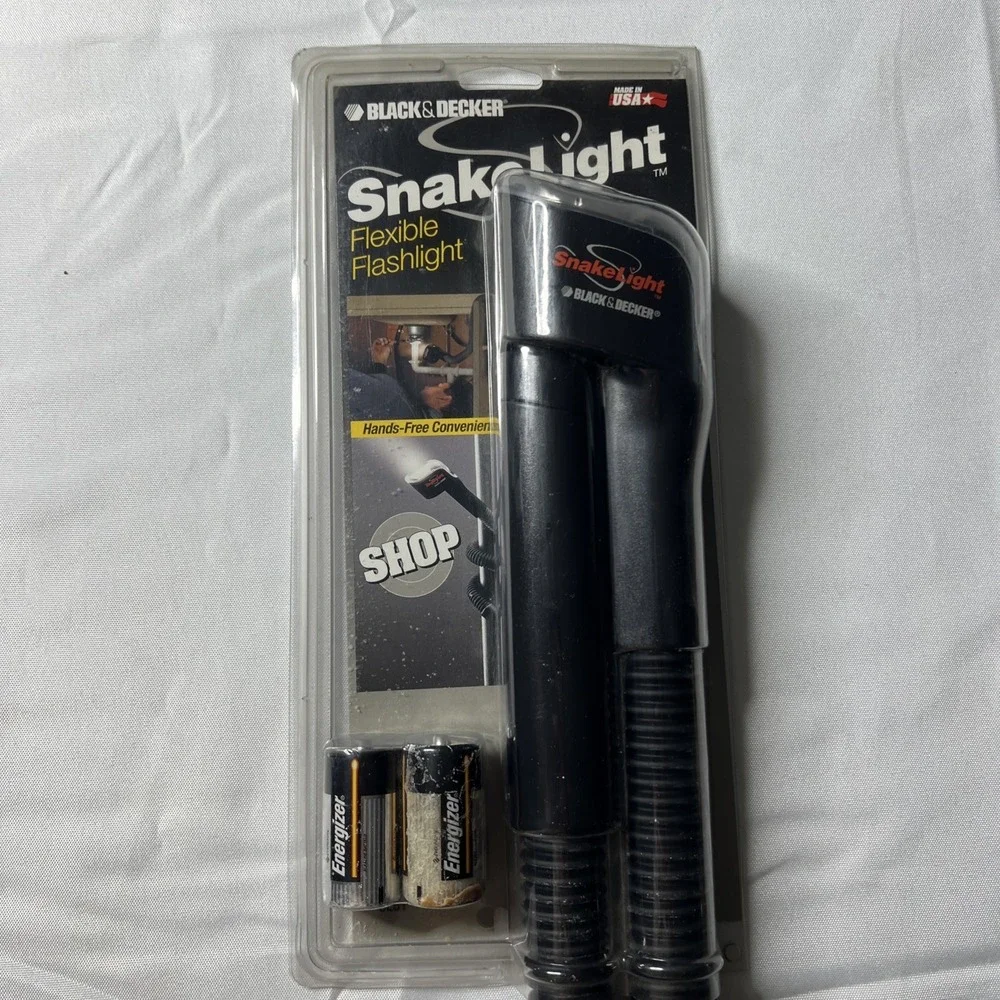 Black & Decker SnakeLight Flexible Flashlight SLB1 Pocket Work Light NOS‎ VTG